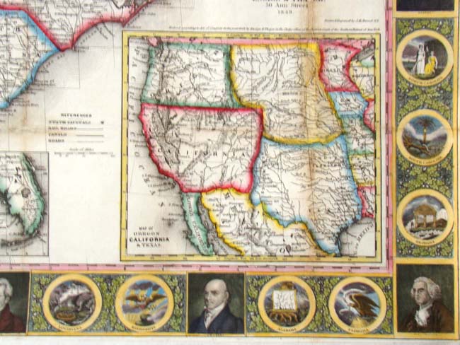 'Phelps National Map of the United States' published by Ensign & Thayer, New York, 1849 — image 3